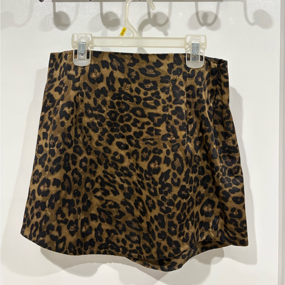Zara Brown Leopard Mini Skirt
